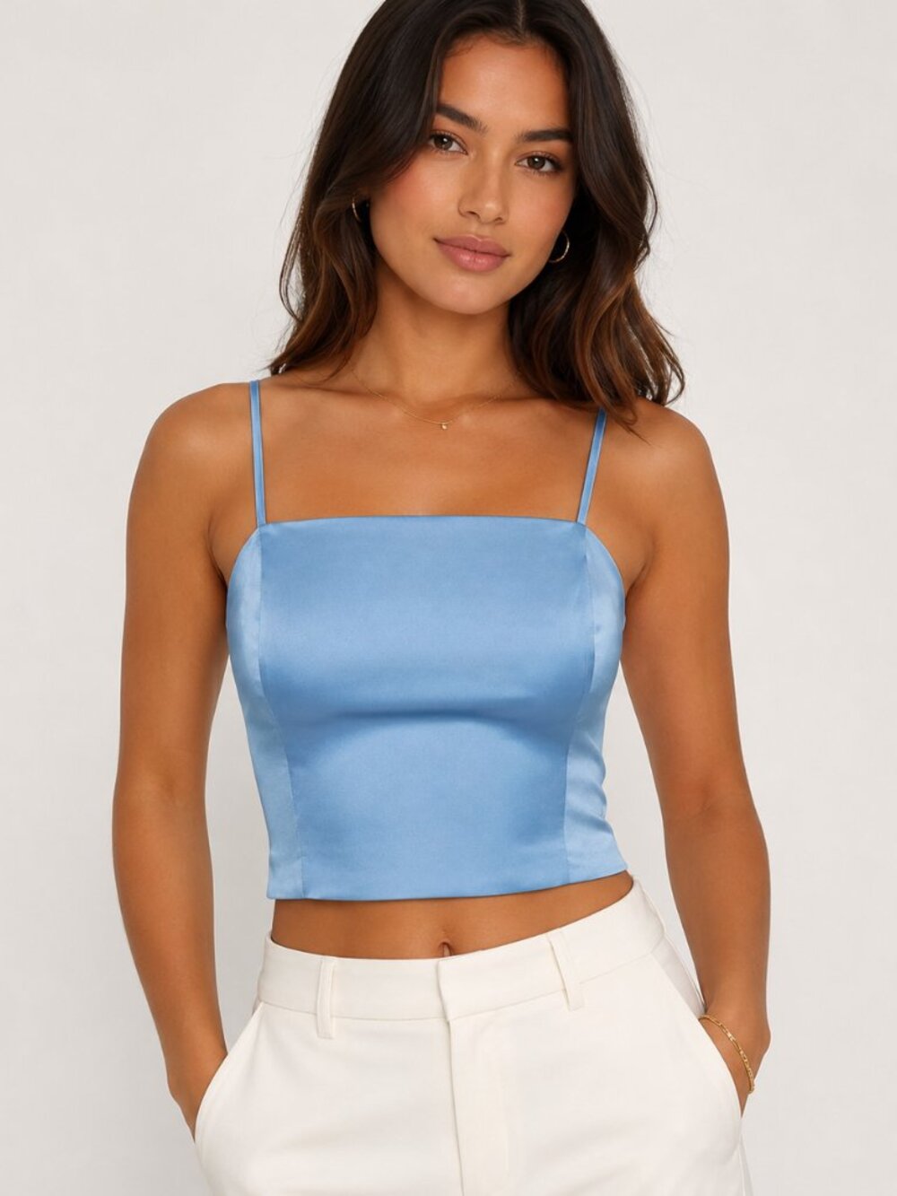 Sunday Best by Aritzia Mystique Silk Camisole in Blue Size M